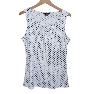 Lands' End | Off-White & Black Dot Print Tank Top Size Small